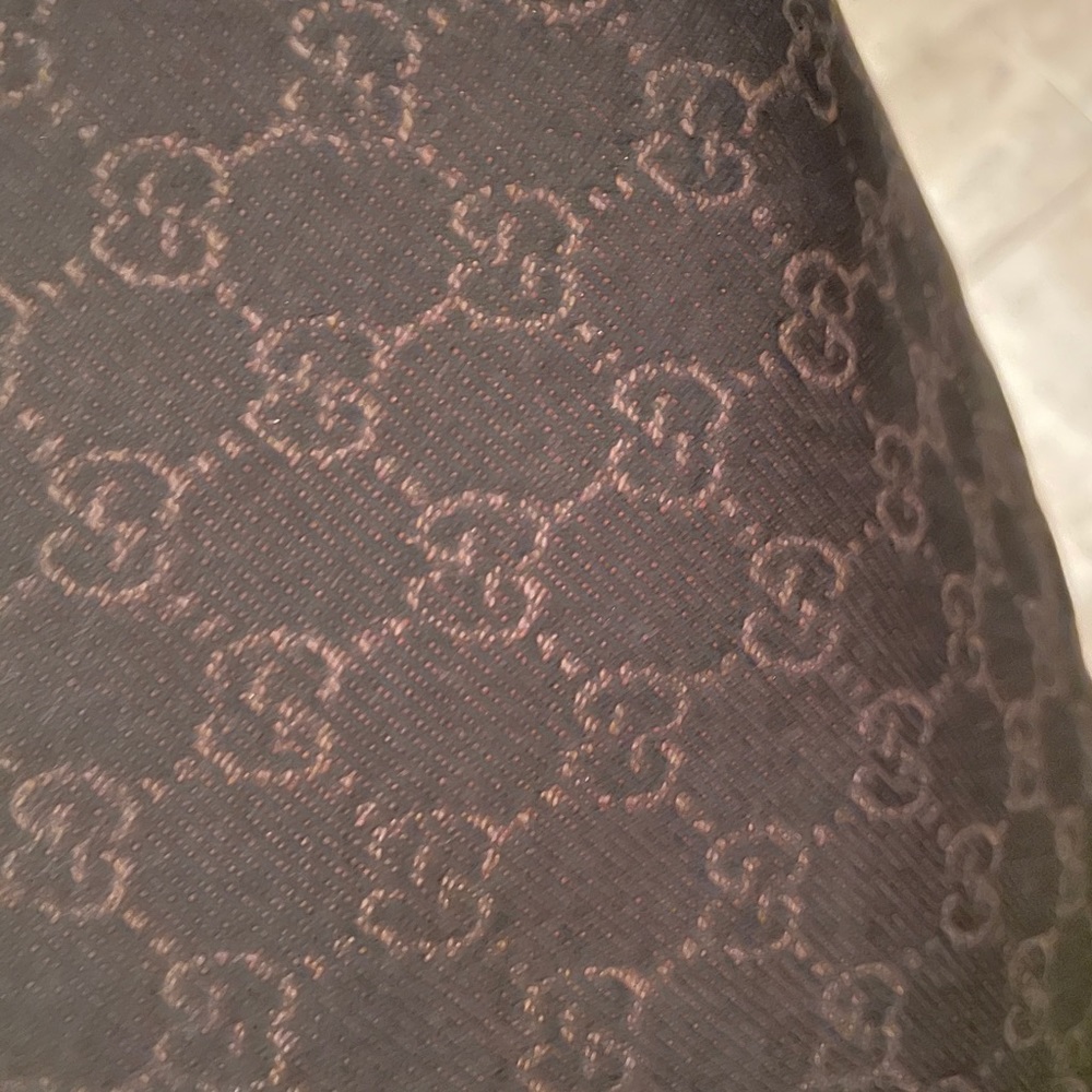 Brown and Tan Gucci Fabric Clutch